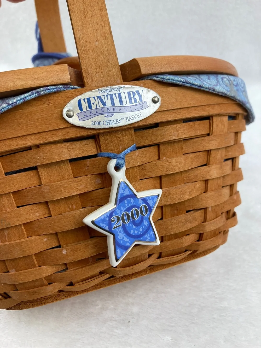 VTG Longaberger Century Celebration 2000 Cheers Basket with Lid 8”